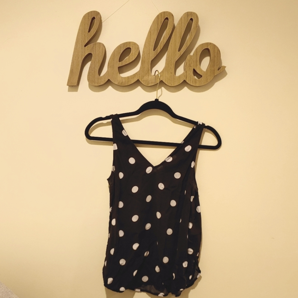 Black/White Polka Dot Old Navy Tank (S)